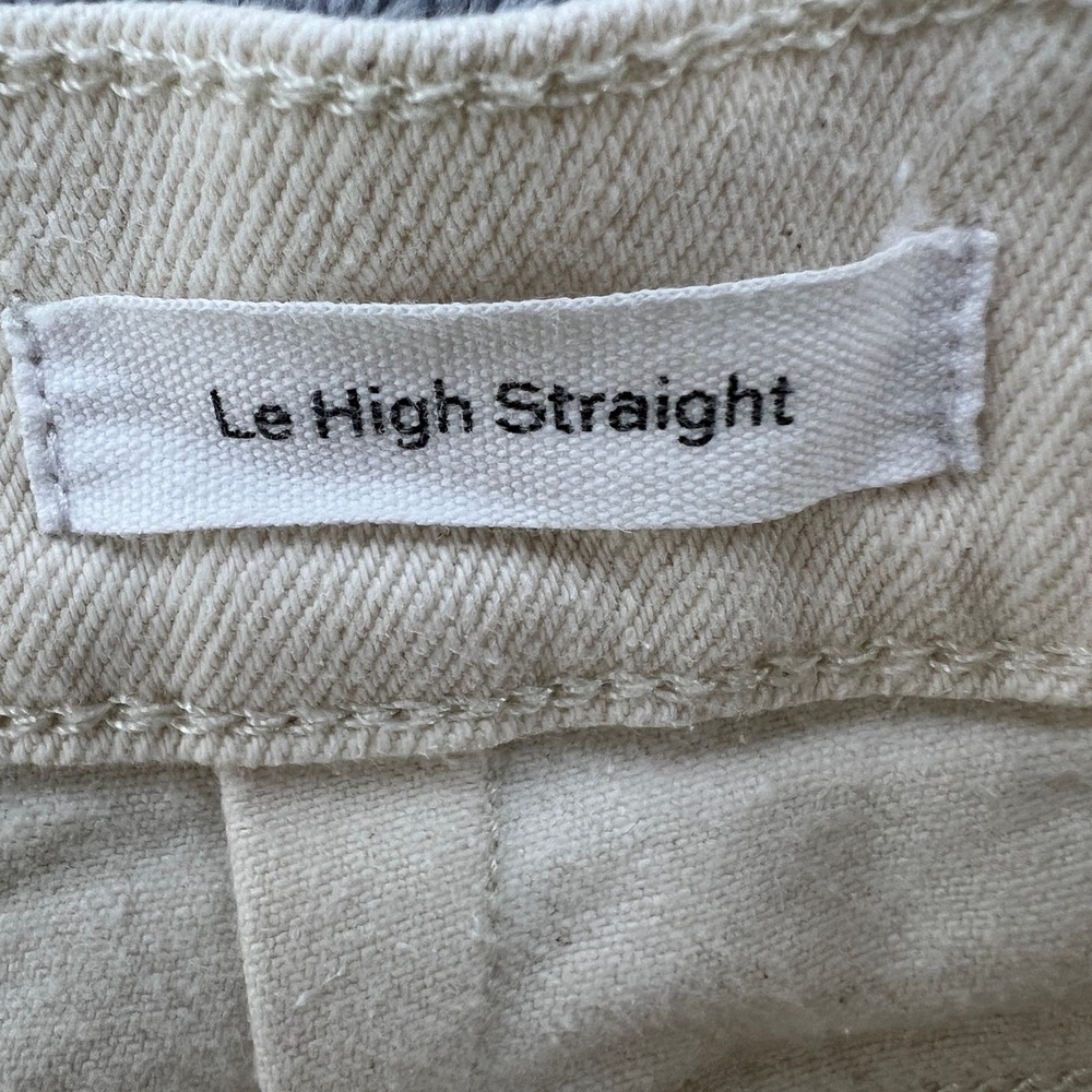 FRAME Le High Straight Crop Jeans Blanc Multi Colorblock Denim Womens‎ 27 Casual - Picture 5 of 12
